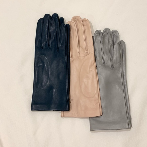 NEW Ivory White Italian Leather Driving Gloves - Silk Lined - Picture 9 of 9